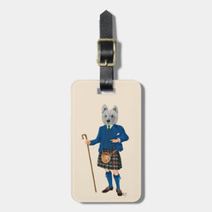 Étiquette À Bagage Terrier de West Highland à Kilt 2