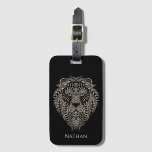 Étiquette À Bagage Tête de lion métallique tribale personnalisée Cool