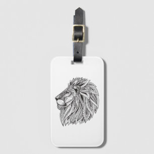 Étiquette À Bagage Tête modelée ethnique de lion