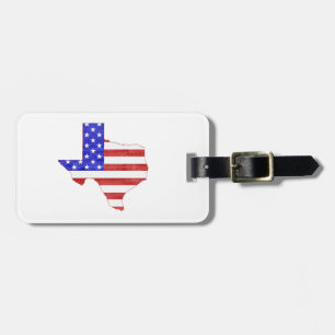 Étiquette À Bagage Texas Formé Drapeau Américain Patriotisme Texan Te