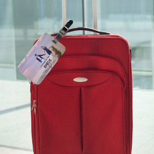 Étiquette À Bagage Texte de voyage photo de lune de miel de mariée