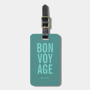 Étiquette À Bagage Texte du bloc typographique Bon voyage