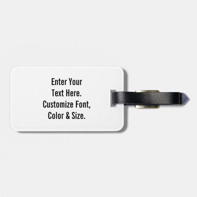 Étiquette À Bagage Texte personnalisé (Dos horizontal)