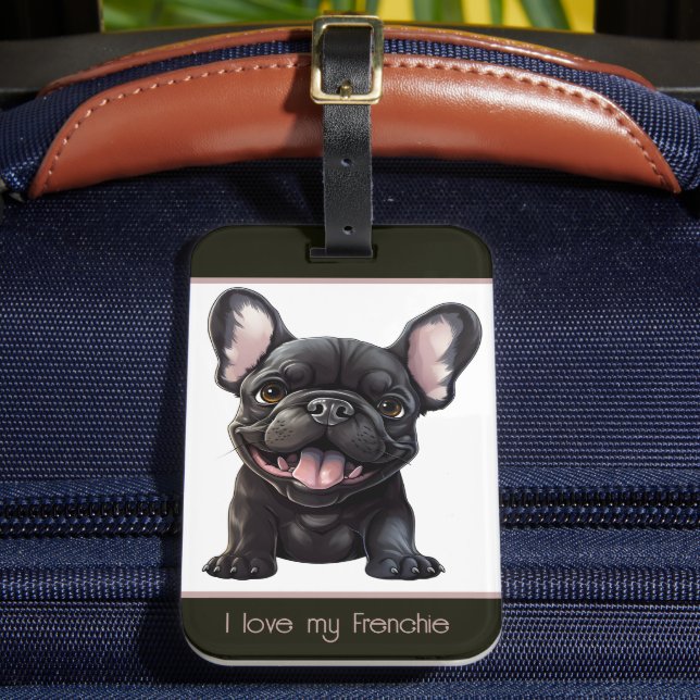 Étiquette À Bagage Texte personnalisé 🐶 chiot français (Insitu Rectoal 2)
