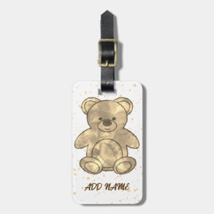 Étiquette À Bagage Texte personnalisé de l'ours en peluche