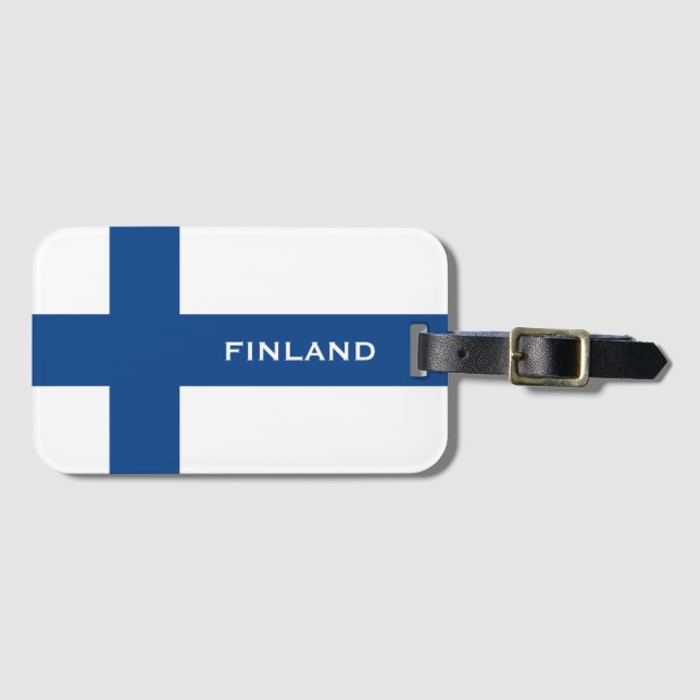 Étiquette À Bagage Texte personnalisé FINLANDE (Devant Horizontal)