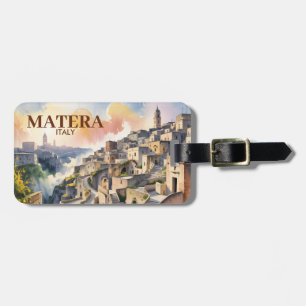 Étiquette À Bagage Texte personnalisé Matera Italie Voyage Sassi di M