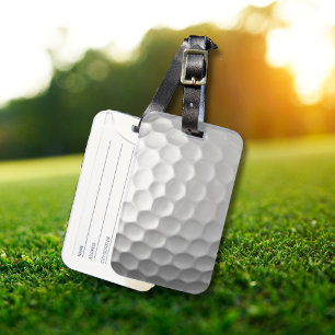 Étiquette À Bagage Texture de balle de golf blanche et alvéolée
