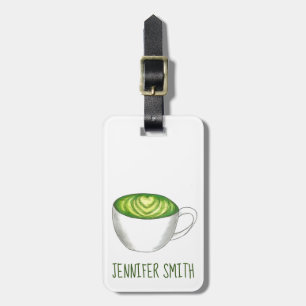 Étiquette À Bagage Thé japonais Matcha Green Latte Teacup Foin