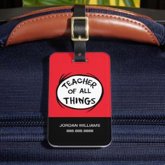 Étiquette À Bagage Thing One Thing Two - Professeur de toutes les Cho