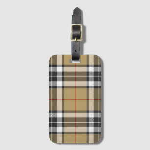 Étiquette À Bagage Thomson Camel Tartan Plaid Family Mode Motif