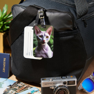 Étiquette À Bagage "Thon le chat sans cheveux : élégant et soyeux"