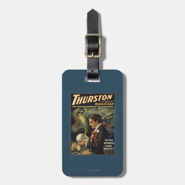 Étiquette À Bagage Thurston le grand magicien jugeant le crâne (Devant Vertical)