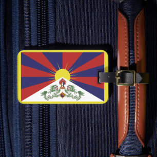 Étiquette À Bagage Tibet & Drapeau Tibétain Voyage mode / Himalayas L