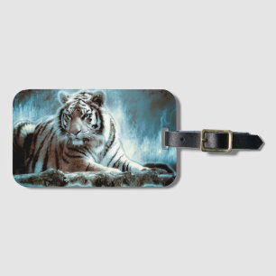 Étiquette À Bagage Tigre blanc