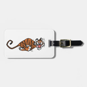 Étiquette À Bagage Tigre courant de dessin animé