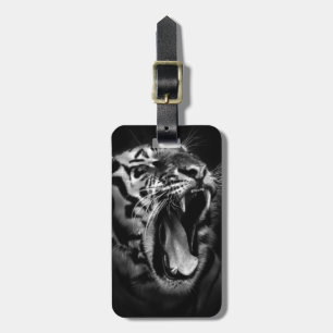 Étiquette À Bagage Tigre noir et blanc