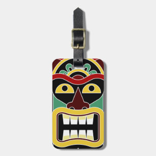 Étiquette À Bagage Tiki Totem étiquette de bagage texte personnalisée