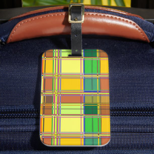 Étiquette À Bagage Tissu coloré des Caraïbes Madras Tartan
