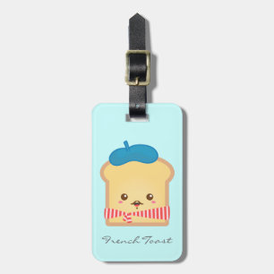 Étiquette À Bagage Toast français mignon et heureux