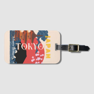 Étiquette À Bagage Tokyo Japan Travel Art, Retro Travel Art