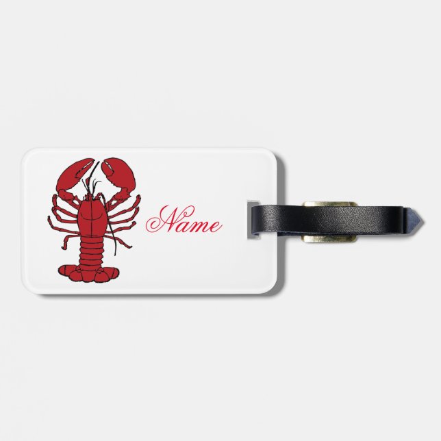 Étiquette À Bagage Tonnerre-Cove de homard rouge du Maine (Dos horizontal)