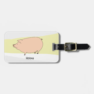 Étiquette À Bagage Tons neutres de porc grincheux Personnalisé