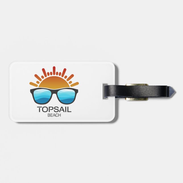 Étiquette À Bagage Topsail Beach North Carolina Sunglasses (Dos horizontal)
