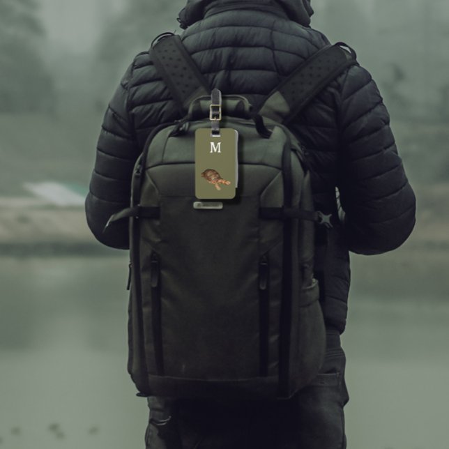 Étiquette À Bagage Tortue - ajouter une étiquette de bagage monogramm (Créateur téléchargé)