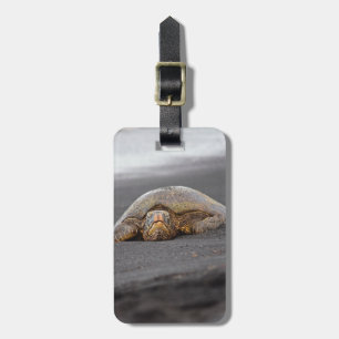 Étiquette À Bagage Tortue de mer - Plage de sable noir - étiquette de