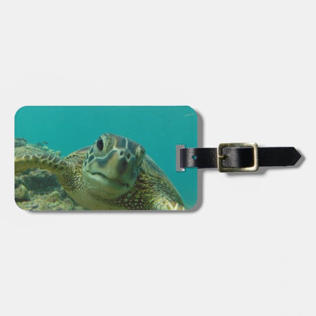 Étiquette À Bagage Tortue de mer verte (Devant horizontal)