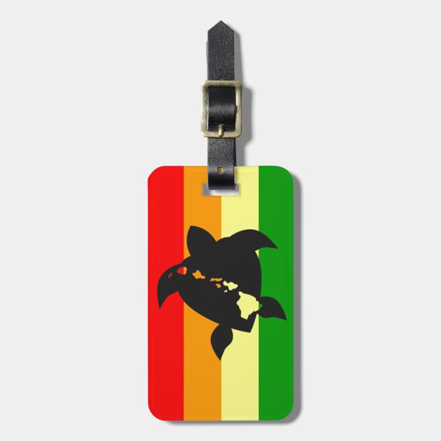 Étiquette À Bagage Tortue de Reggae d'Hawaii (Devant Vertical)