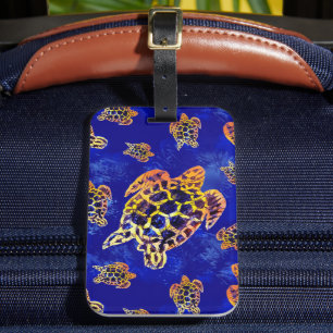 Étiquette À Bagage Tortues marines Batik Art Africain