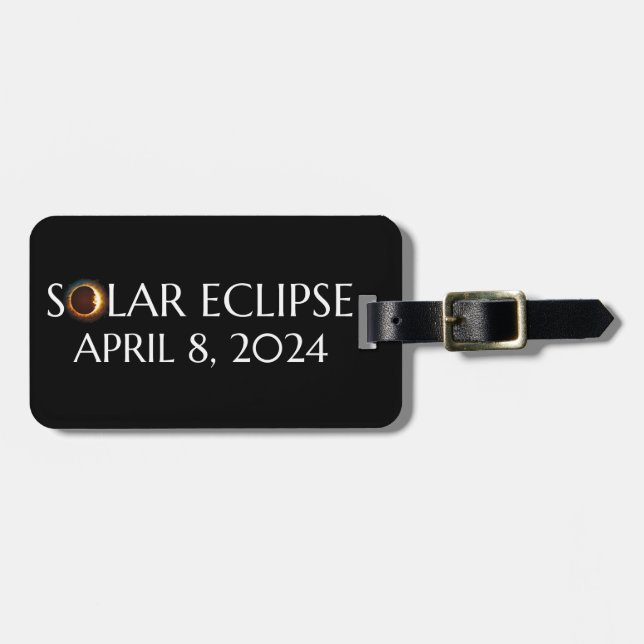 Étiquette À Bagage Total Solaire Eclipse USA 8 avril 2024 (Devant horizontal)
