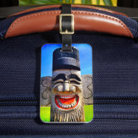 Totum souriant riant en bois photo visage drôle
