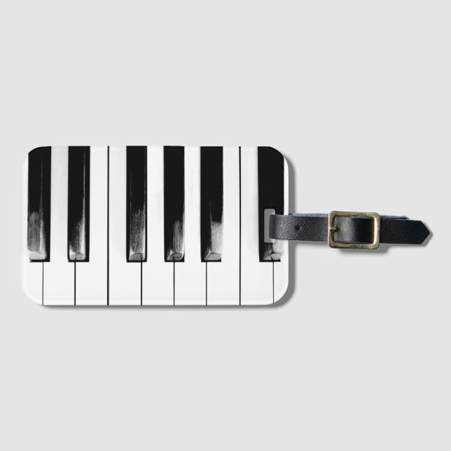 Étiquette À Bagage Touches de piano anciennes (Devant Horizontal)