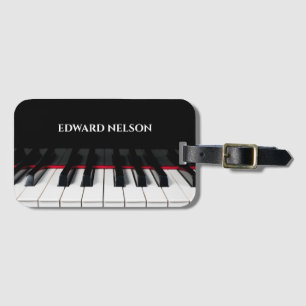 Étiquette À Bagage Touches de piano noir tut nom personnalisé