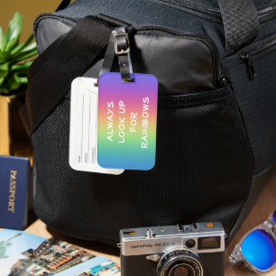Étiquette À Bagage Toujours rechercher des arcs-en-ciel