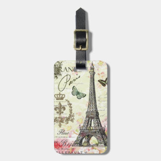 Étiquette À Bagage Tour Eiffel français vintage moderne