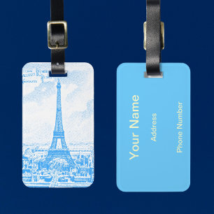 Étiquette À Bagage Tour Eiffel graphique