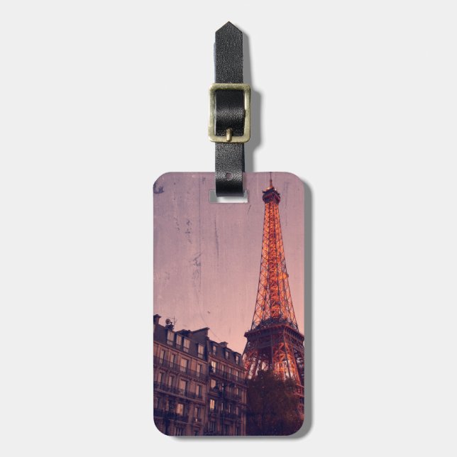 Étiquette À Bagage Tour Eiffel - Paris - Balise bagage (Devant Vertical)
