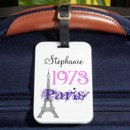 Étiquette À Bagage Tour Eiffel Paris Chic Voyage 50e anniversaire