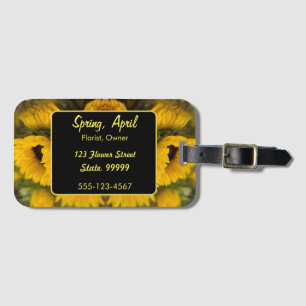 Étiquette À Bagage Tournesol doré Chaud Personnalisé