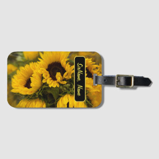 Étiquette À Bagage Tournesol doré Chaud Personnalisé