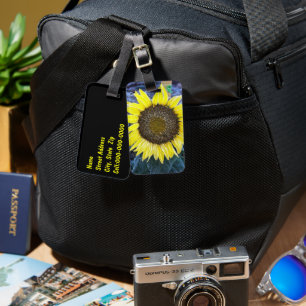 Étiquette À Bagage Tournesol gelé photo personnalisée