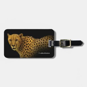 Étiquette À Bagage Traces commerciales avec un magnifique guépard