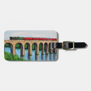 Étiquette À Bagage Train à vapeur sur peinture viaduc