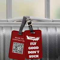 Travel Funny Joke ‘Fly Good Don’t Suck’ & Airplane