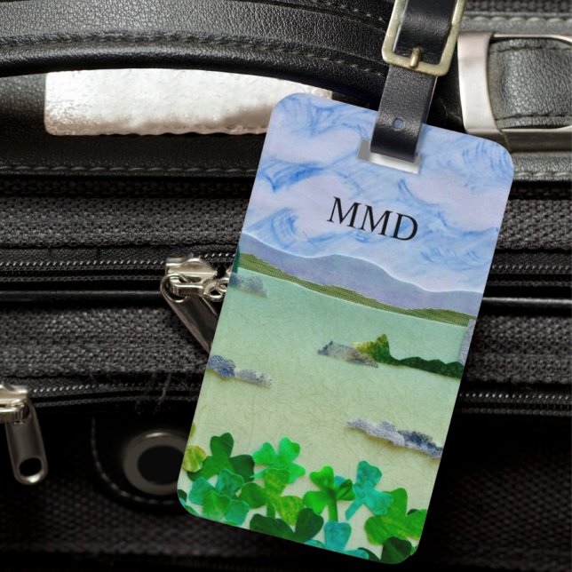 Étiquette À Bagage Trèfle monogramme (Créateur téléchargé)