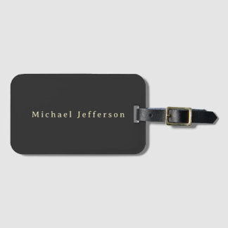 Étiquette À Bagage Trendy Matte Black Minimalist Own Name
